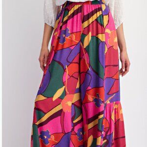 098.PRINTED RAYON CHALLIS WIDE PANTS